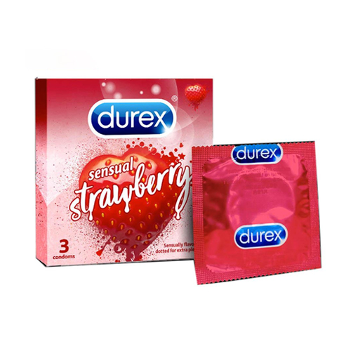 Bao cao su Durex Sensual Strawberry (Hộp 3 cái)