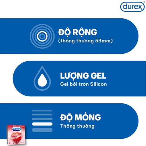 Bao cao su Durex Sensual Strawberry (Hộp 3 cái) - Ảnh 4