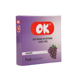 Bao cao su OK hương nho (Hộp 3 chiếc)
