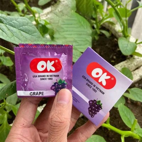Bao cao su OK hương nho (hộp 3 chiếc)