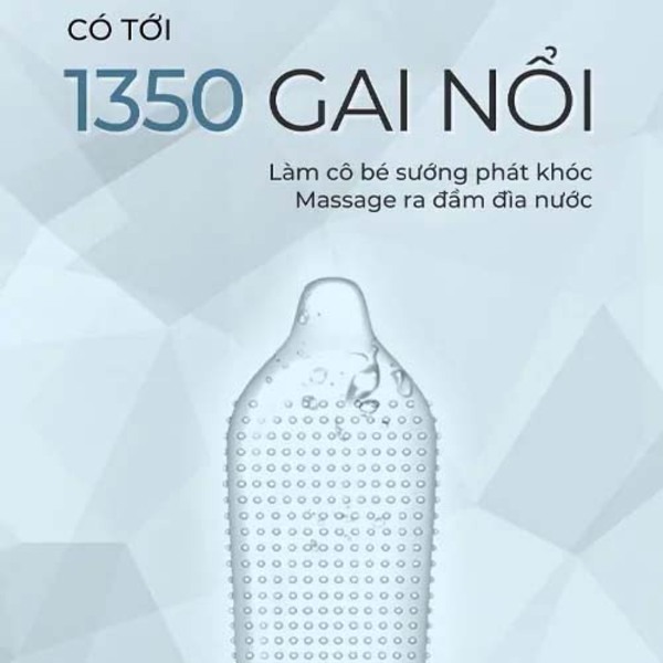 Bao cao su được thiết kế với những gai nhỏ liti siêu kích thích