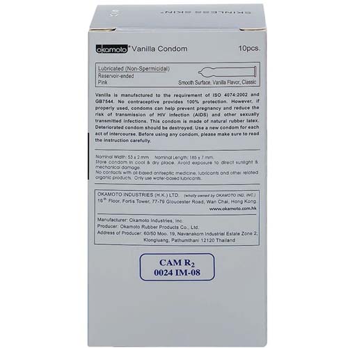 Bao cao su Okamoto Skinless Skin Vanilla (Hộp 10 cái) - Ảnh 3