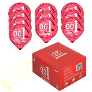 Bao cao su OLo 0.01 đỏ siêu mỏng (Hộp 10 chiếc)