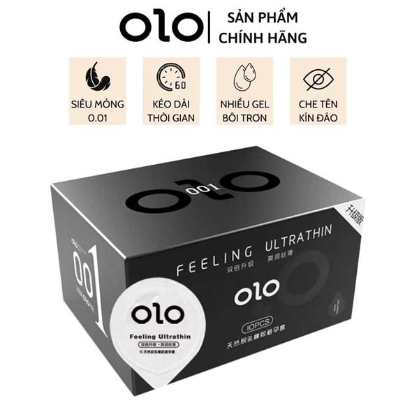 Bao cao su Olo đen chống xuất tinh sớm (hộp 10 chiếc)