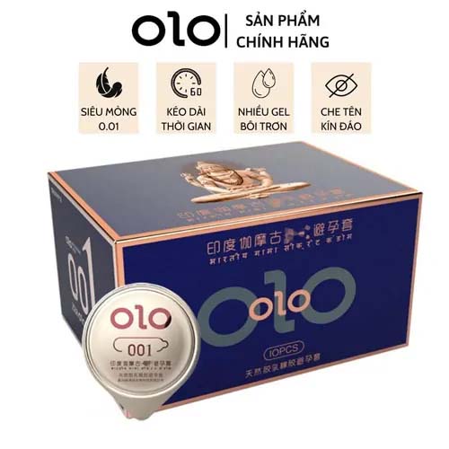 Bao cao su Olo 0.01 xanh kéo dài thời gian (Hộp 10 chiếc) - Ảnh 2