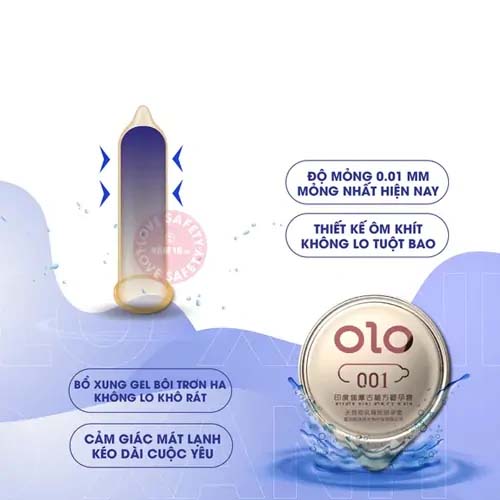 Bao cao su Olo 0.01 xanh kéo dài thời gian (Hộp 10 chiếc) - Ảnh 4