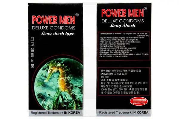 Bao cao su Power men cá ngựa đen hộp 12 chiếc Bao cao su Power men cá ngựa đen hộp 12 chiếc