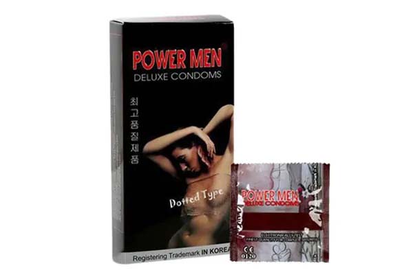 Bao cao su Power Men Dotted Type gai bi chấm(hộp 12 chiếc) Bao cao su Power Men Dotted Type gai bi chấm(hộp 12 chiếc)