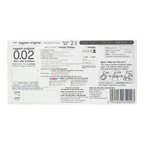 Bao cao su Sagami Original 0.02 (Hộp 2 chiếc)