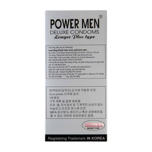 Bao cao su Power Men cá ngựa bạc (Hộp 12 chiếc)