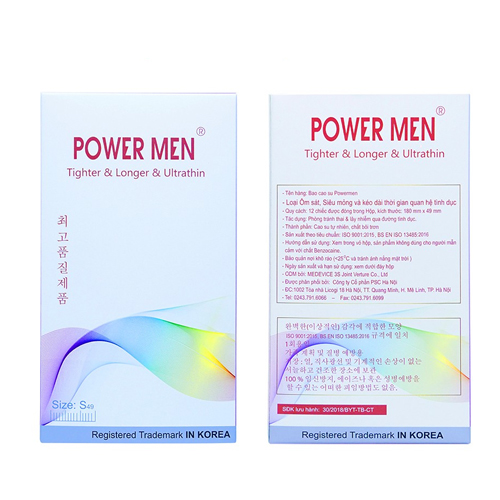 Bao cao su Power Men Tighter Longer Ultrathin (Hộp 12 chiếc)