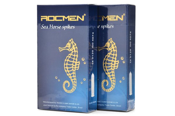 Bao cao su Rocmen Cá Ngựa Xanh với thiết kế với nhiều gai bi lớn Bao cao su Rocmen Cá Ngựa Xanh với thiết kế với nhiều gai bi lớn