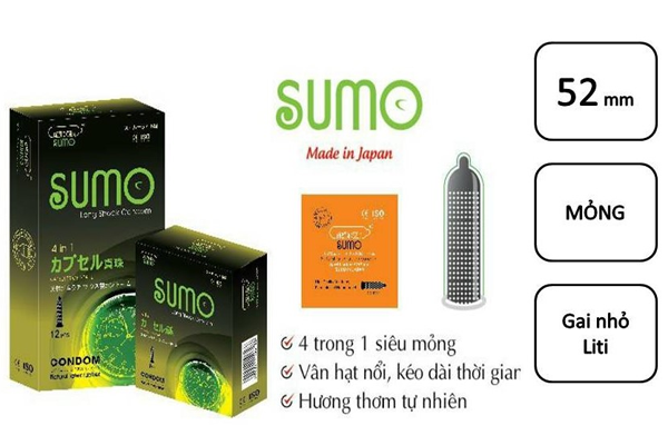 Bao cao su Sumo hỗ trợ kéo dài thời gian quan hệ Bao cao su Sumo hỗ trợ kéo dài thời gian quan hệ
